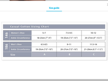 Load image into Gallery viewer, Sigvaris Casual Cotton Compression Socks Sizing Chart