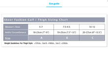 Load image into Gallery viewer, Sigvaris Sheer Fashion Compression Socks Sizing Chart