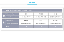 Load image into Gallery viewer, Sigvaris Sea Island Cotton Compression Socks Sizing Guide