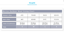 Load image into Gallery viewer, Merino Compression Socks Size Guide