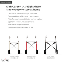 Load image into Gallery viewer, BYACRE CARBON ULTRALIGHT ROLLATOR - COMPACT (INCLUDES BACKREST)