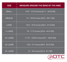 Load image into Gallery viewer, OTC Neoprene Knee Support with Open Patella Sizing Guide