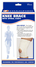 Load image into Gallery viewer, Champion - Knee Brace with Spiral/Flexible Stays (White) #0072