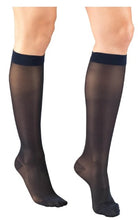 Load image into Gallery viewer, Truform Ladies Sheer Knee High Compression Stockings, Black