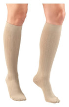 Load image into Gallery viewer, Truform Ladies Compression Socks, Rib Pattern, Tan