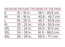 Load image into Gallery viewer, OTC Orthotex Knee Stabilizer with Hinged Bars Sizing Guide