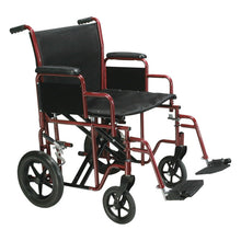 Load image into Gallery viewer, Drive Bariatric Steel Transport Chair, 20" or 22", Red