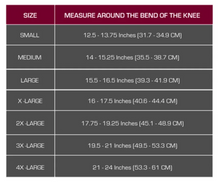 Load image into Gallery viewer, OTC Neoprene Knee Stabilizer with Hinged Bars Sizing Guide 0310