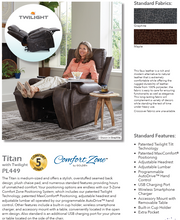 Load image into Gallery viewer, GOLDEN TECHNOLOGIES | 5 COMFORT ZONES | TITAN W TWILIGHT LIFT CHAIR PL449
