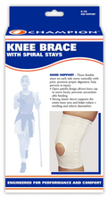 Load image into Gallery viewer, Champion - Knee Brace with Spiral/Flexible Stays (White) #0072
