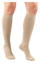 Load image into Gallery viewer, Truform Ladies Compression Socks, Rib Pattern, Tan
