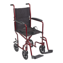 Load image into Gallery viewer, Drive Aluminum Transport Chair, 17&quot; or 19&quot;, Red
