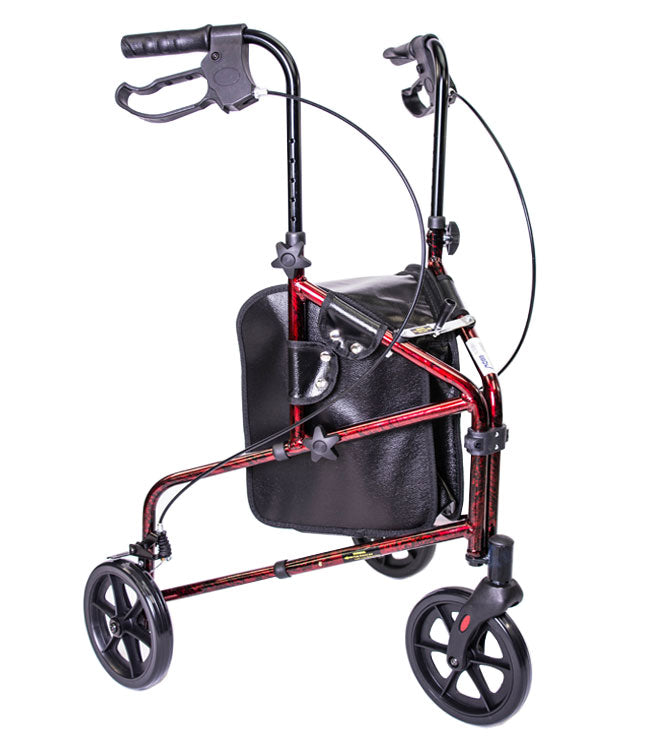 MOBB 3 Wheel Aluminum Rollator Walker - Red