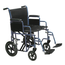 Load image into Gallery viewer, Drive Bariatric Steel Transport Chair 20&quot; or 22&quot;, Blue
