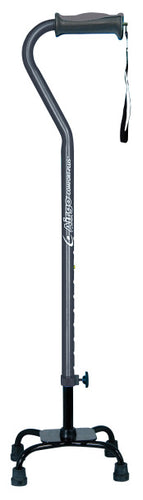 Airgo Comfort Plus Adjustable Quad Cane, Black 