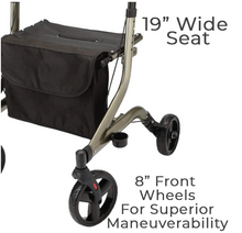 Load image into Gallery viewer, Carex Crosstour Rollator Walker Silver 8&quot; Wheels, 19&quot; Wide Seat
