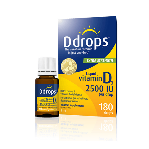 Liquid Vitamin D Drops 2500 IU 5mls (180 drops)