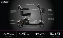 Load image into Gallery viewer, Pride Mobility Zero Turn 8 Scooter Specs
