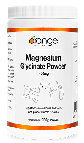 Orange Naturals Magnesium Glycinate 400mg Powder, 220g #194467